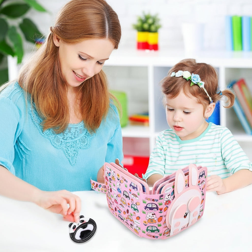 Livre Sensoriel Bebe en Feutrine | Busy Book Montessori