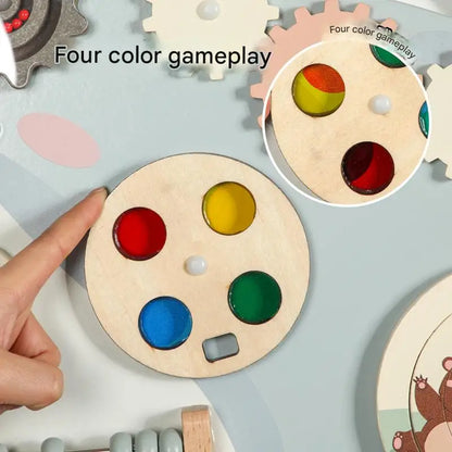 CPC CE EN71 Certified Multi-functional Wooden Dolphin Busy Board Wall Game Kids Toys Educational