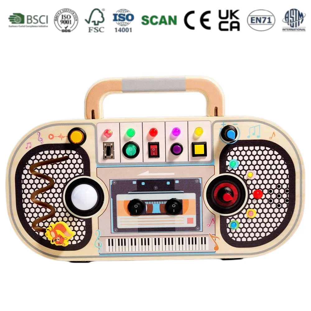 Wooden Busy Board Switch Activity Busy Board Montessori Busy Board Montessori Activity Board Wooden LED Light Busy Board OEM ODM