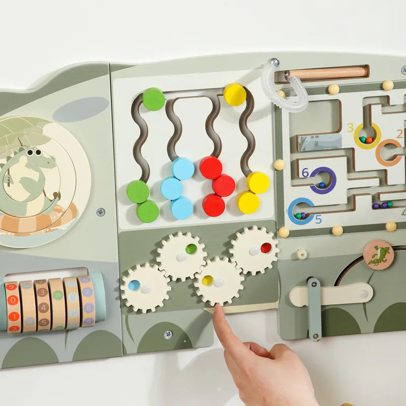 Unisex Crocodile Wall Game Busy Board Handmade Wooden Puzzle Toy for Toddlers 3-7 Years CPC EN71 Certified Educational Learning