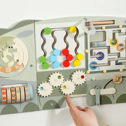 Unisex Crocodile Wall Game Busy Board Handmade Wooden Puzzle Toy for Toddlers 3-7 Years CPC EN71 Certified Educational Learning