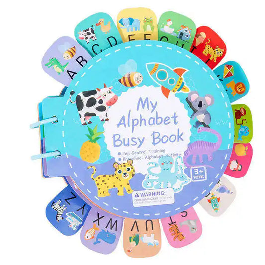Montessori English Letter Game Busy Book Educational Paper Toy for Pen Control Training Quiet Learning Toy