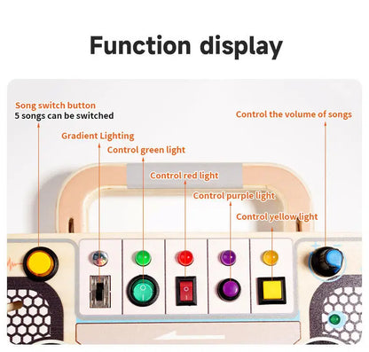 Wooden Busy Board Switch Activity Busy Board Montessori Busy Board Montessori Activity Board Wooden LED Light Busy Board OEM ODM