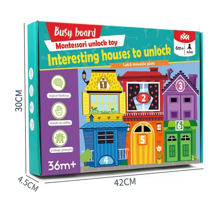 Popular Product Children's Busy Board Puzzle Unlocking Toy Wooden Movable Board Suitable for Children 123 Years Old Toy