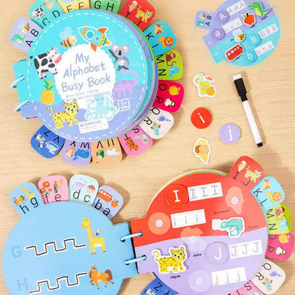 Montessori English Letter Game Busy Book Educational Paper Toy for Pen Control Training Quiet Learning Toy