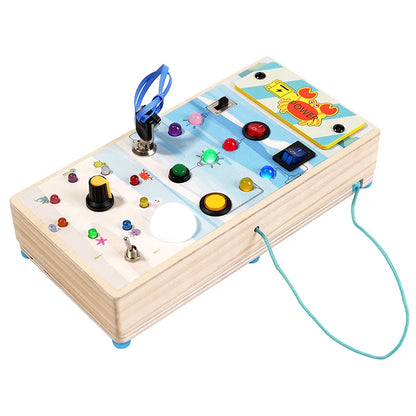 Kids Wooden Sensory Toys Preschool Learning Activities Steering Wheel Circuit Busyboard Steering Wheel Circuit Wooden Busy Board