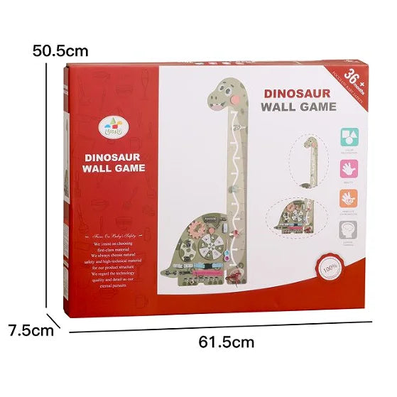 Multifunction Cartoon Dinosaur Wall Kindergarten Busy Board Kids Height Life Skills Training for Room Decoration