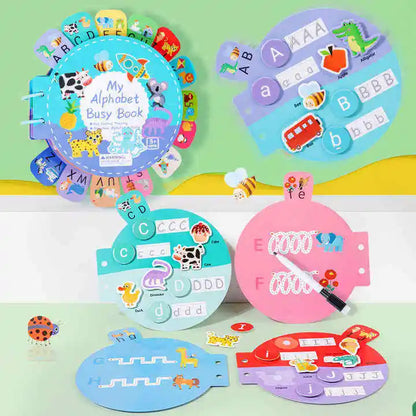 Montessori English Letter Game Busy Book Educational Paper Toy for Pen Control Training Quiet Learning Toy