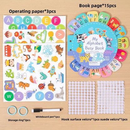 Montessori English Letter Game Busy Book Educational Paper Toy for Pen Control Training Quiet Learning Toy
