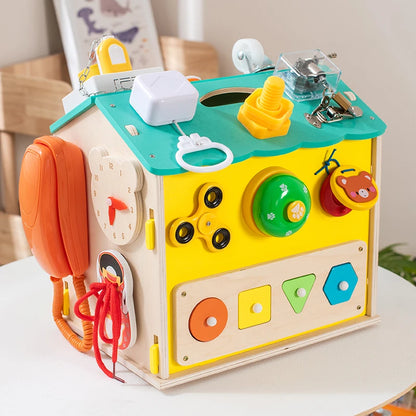 Montessori Children's Early Education Wooden Busy Board Toys New Cloth Fun Cognitive Matching Fun Things Busy House