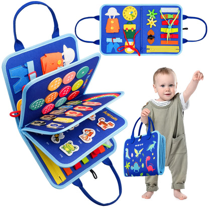 Montessori Busy Book Toddler Sensory Educational Toy  Preschool Learning Activity Book Portable Travel Gift for Boys Girls