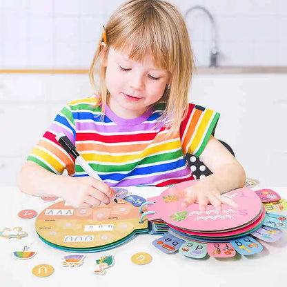 Montessori English Letter Game Busy Book Educational Paper Toy for Pen Control Training Quiet Learning Toy