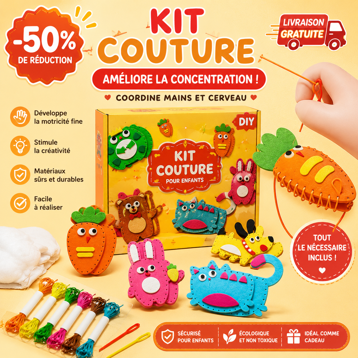 kit couture enfant | 🧵Animaux en feutrine™