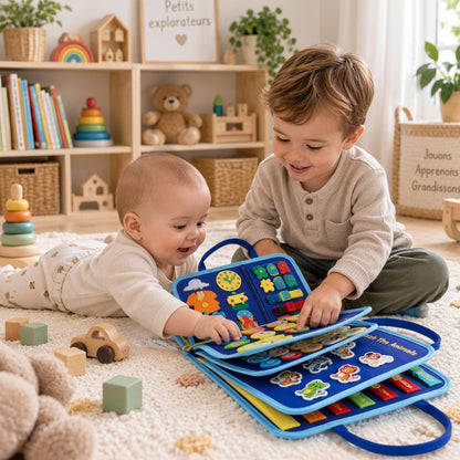 Planche sensorielle Montessori bébé - activités motricité fine