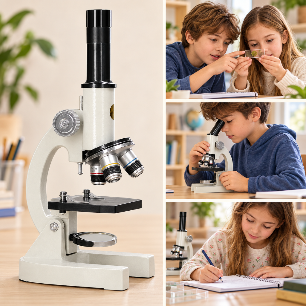 Quatre exemples d’observations possibles au microscope optique