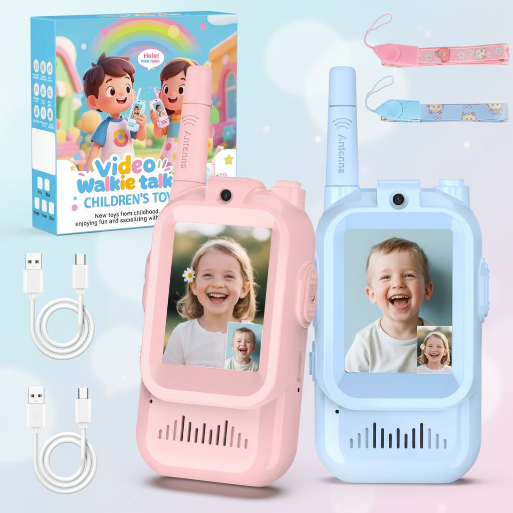 Talkies walkies enfant vidéo bleu rose