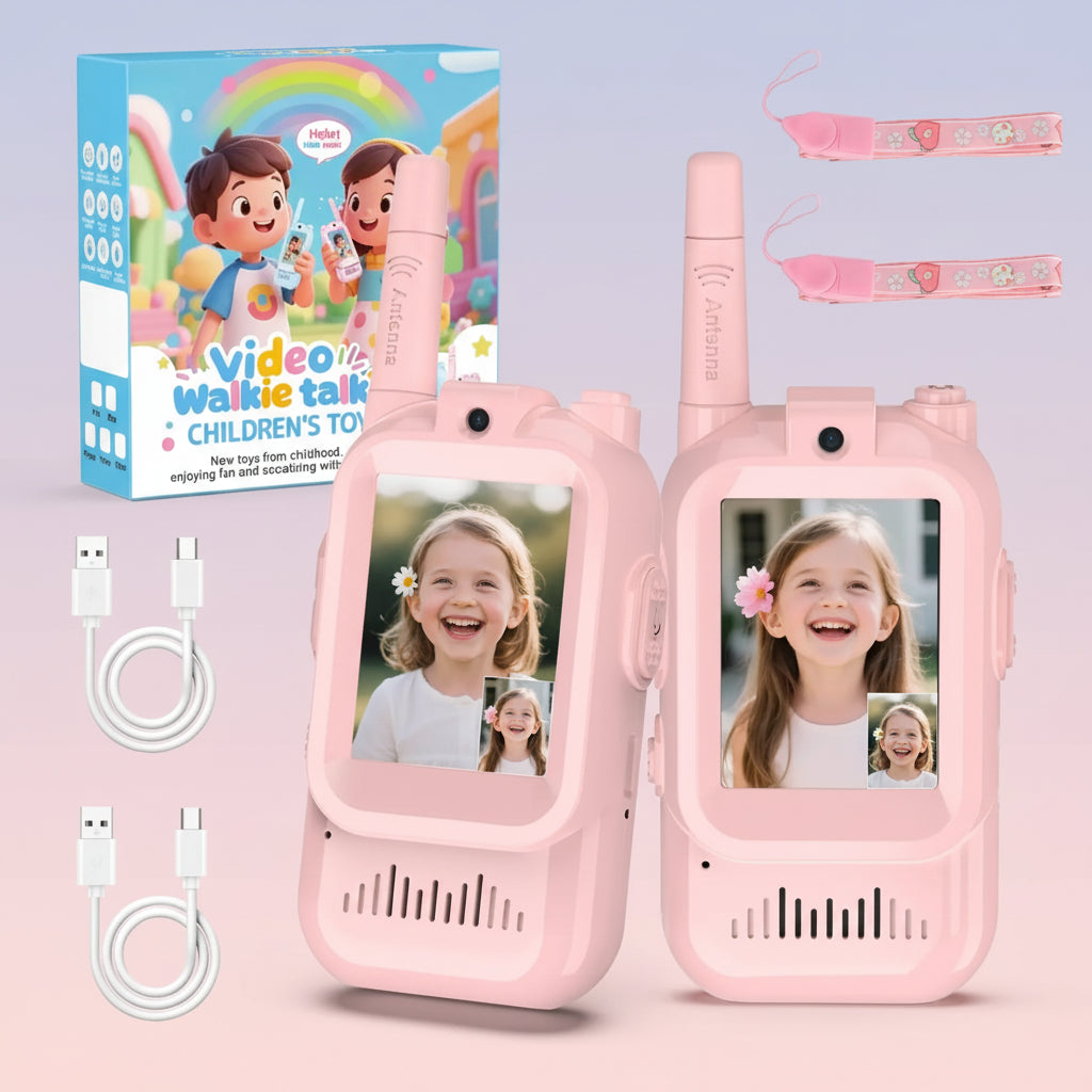 Talkies walkies enfant vidéo rose
