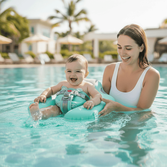 Bébé dans sa bouée Mambobaby avec sa maman