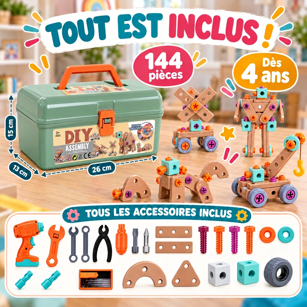 bloc de construction enfant avec accessoires