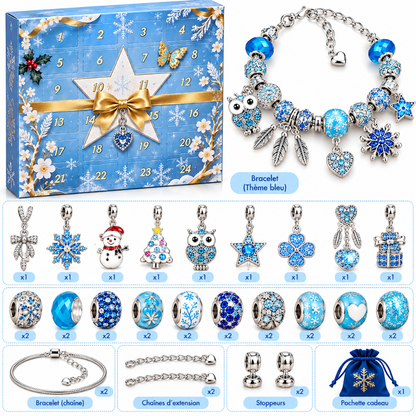 calendrier de l’avent bijoux bleu pou fille