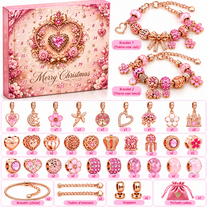 calendrier de l’avent bijoux rose pour fille
