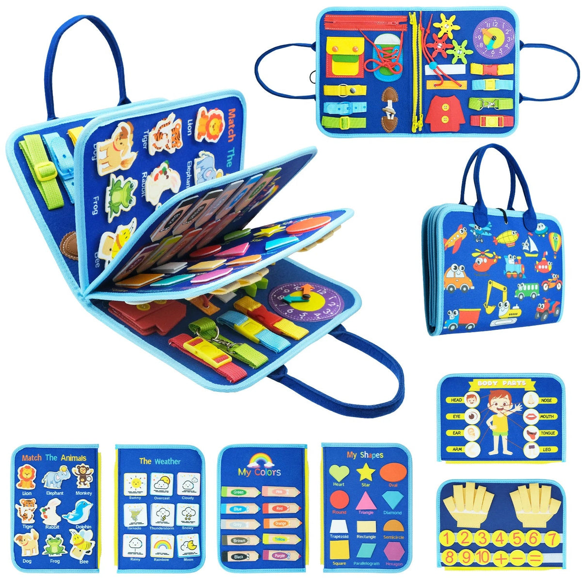 Busy Board Montessori – Planche Sensorielle Éveil Bébé