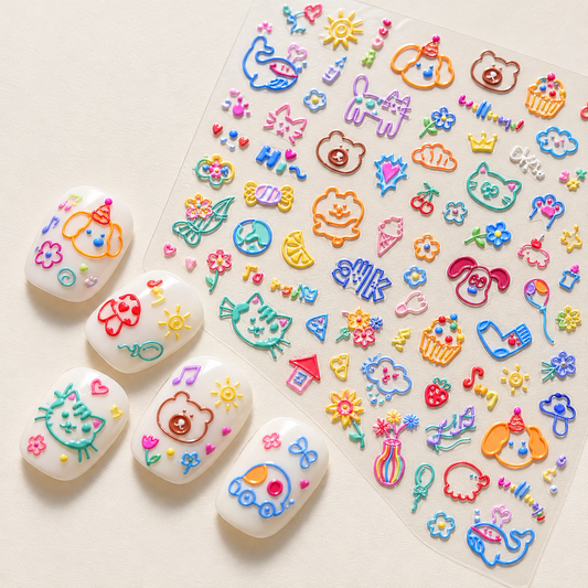 Stickers Nail Art 3D