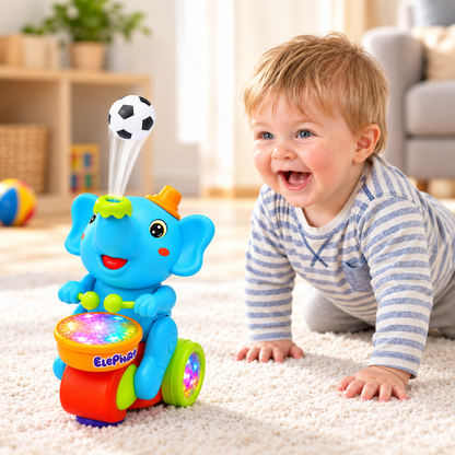 jouet bebe éléphant bleu