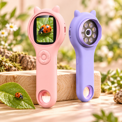 microscope de poche enfant violet vu de dos