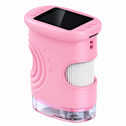 microscope portable enfant jaune avec écran couleur pour observer la nature