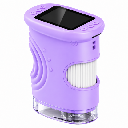 microscope portable enfant utilisé par un garçon pour observer une feuille