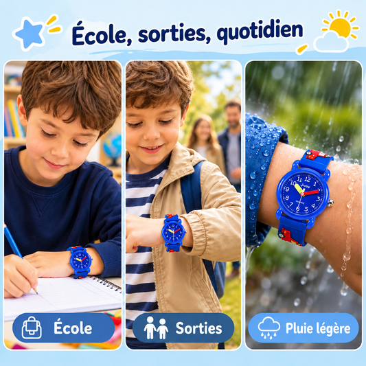 montre analogique enfant bleu