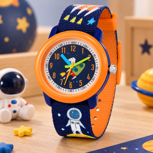 montre enfant éducative bleue