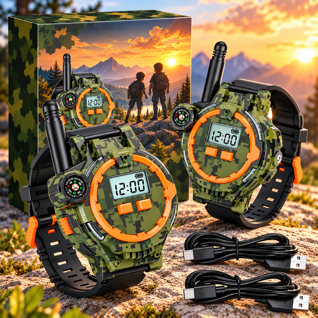 montre talkie walkie rechargeable pour enfant avec accessoires inclus