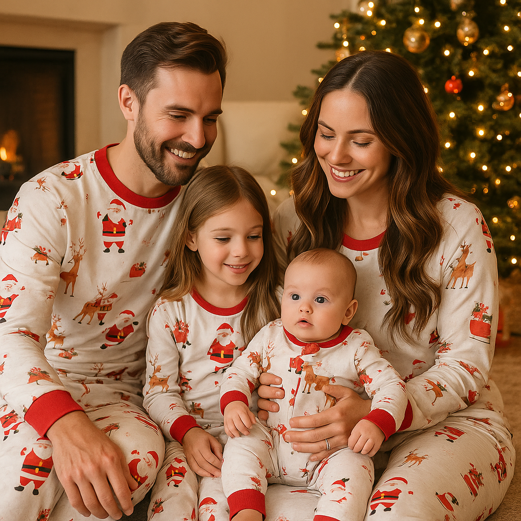 pyjama noel famille reuni