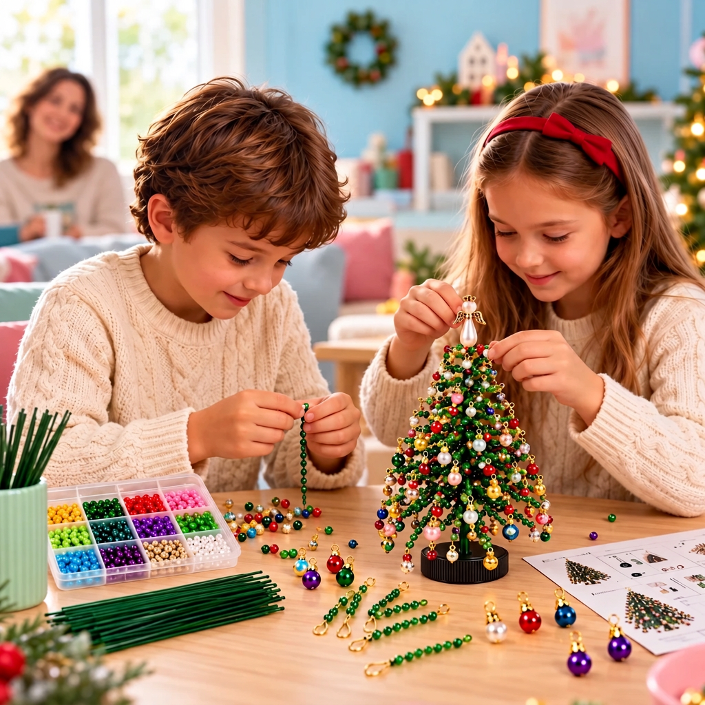 sapin de noël en perles pour enfant 