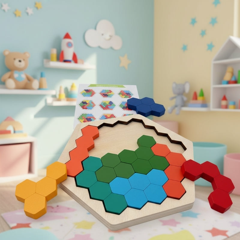 tangram en bois est fabriqué de tilleu