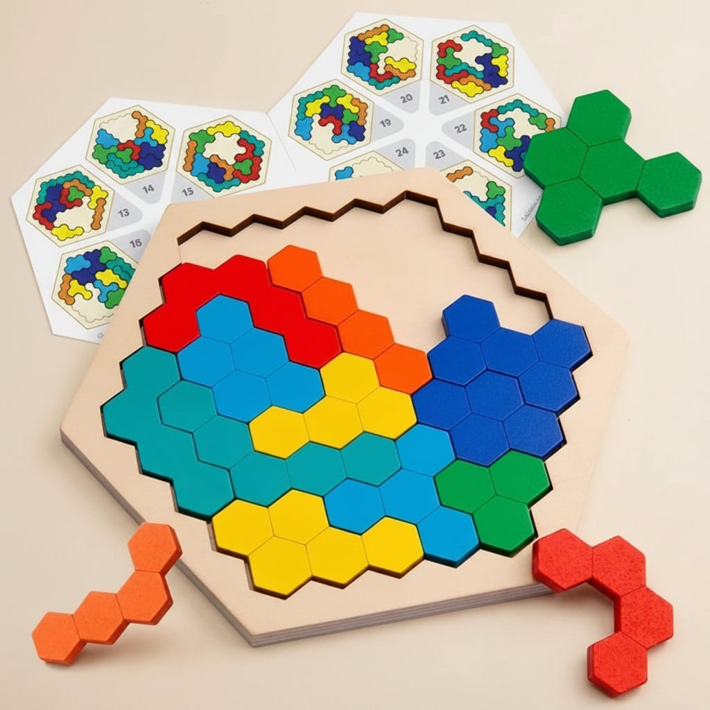tangram en bois pieces geometriques colorees enfant